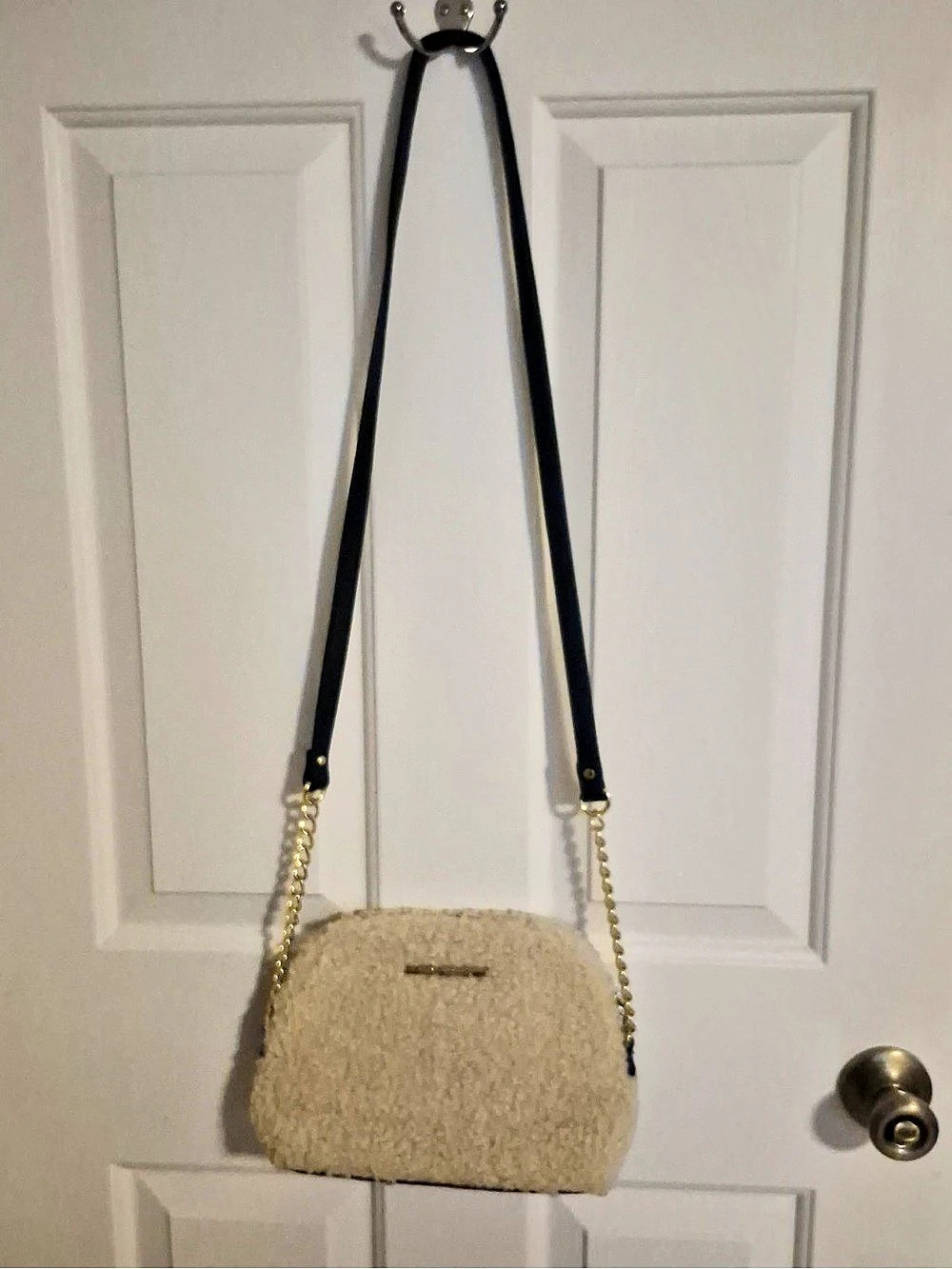 Steve Madden Bwebber Sherpa Crossbody Bag Cream